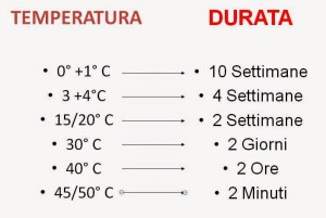 Tabella Tempaatura-Durata Lievito di Birra